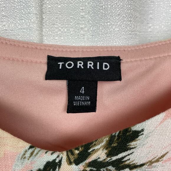 Torrid Pink&Green Tropical Print Maxi Dress Sz.4 - Picture 7 of 14